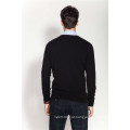 Rib Knit em torno do pescoço Homens Intarsia 100% Cashmere Sweater